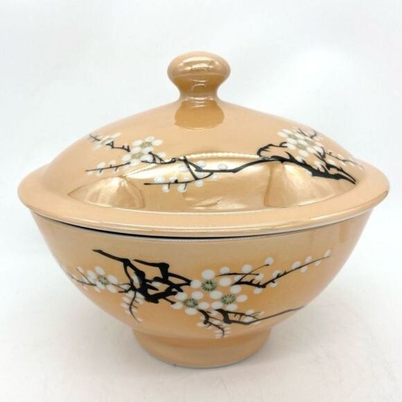 LiLing China Cherry Blossom Lustreware Covered Bowl - Picture 16 of 16